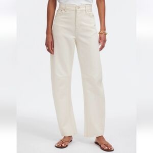 Madewell Darted Barrel Leg Cream Jeans